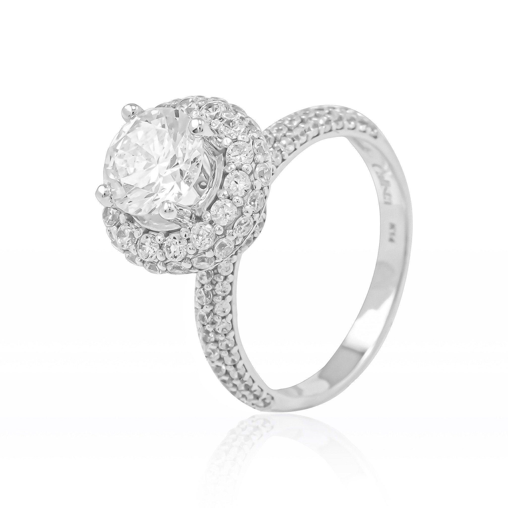  Nhẫn Vàng K14WG đính CZ Calista 14WCZCZN02378 