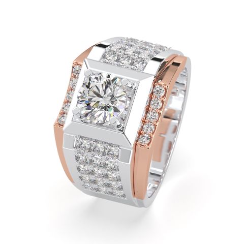 Nhẫn Vàng K14WG/PG đính Moissanite Calista 14HMSMSN334-1