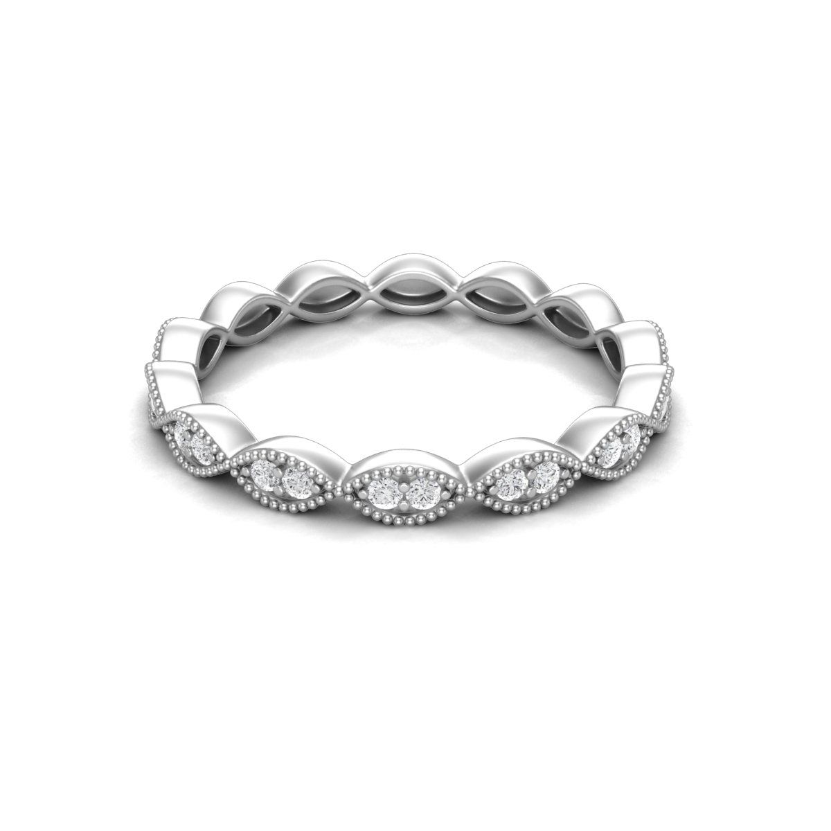  Nhẫn đính hôn Vàng K14WG đính Kim cương Calista AERG00438 