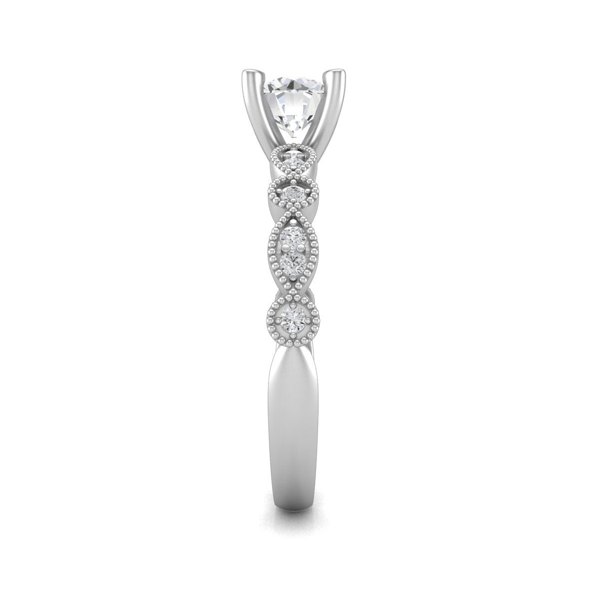 Nhẫn đính hôn Vàng K14WG đính Kim cương Calista AERG00436 