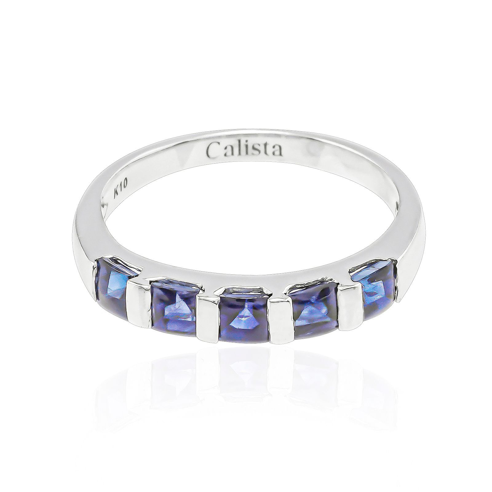  Nhẫn Vàng K10WG đính Sapphire Calista ABRG05231 