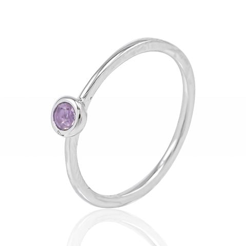 Nhẫn Vàng K10WG đính Amethyst Calista ABRG60001