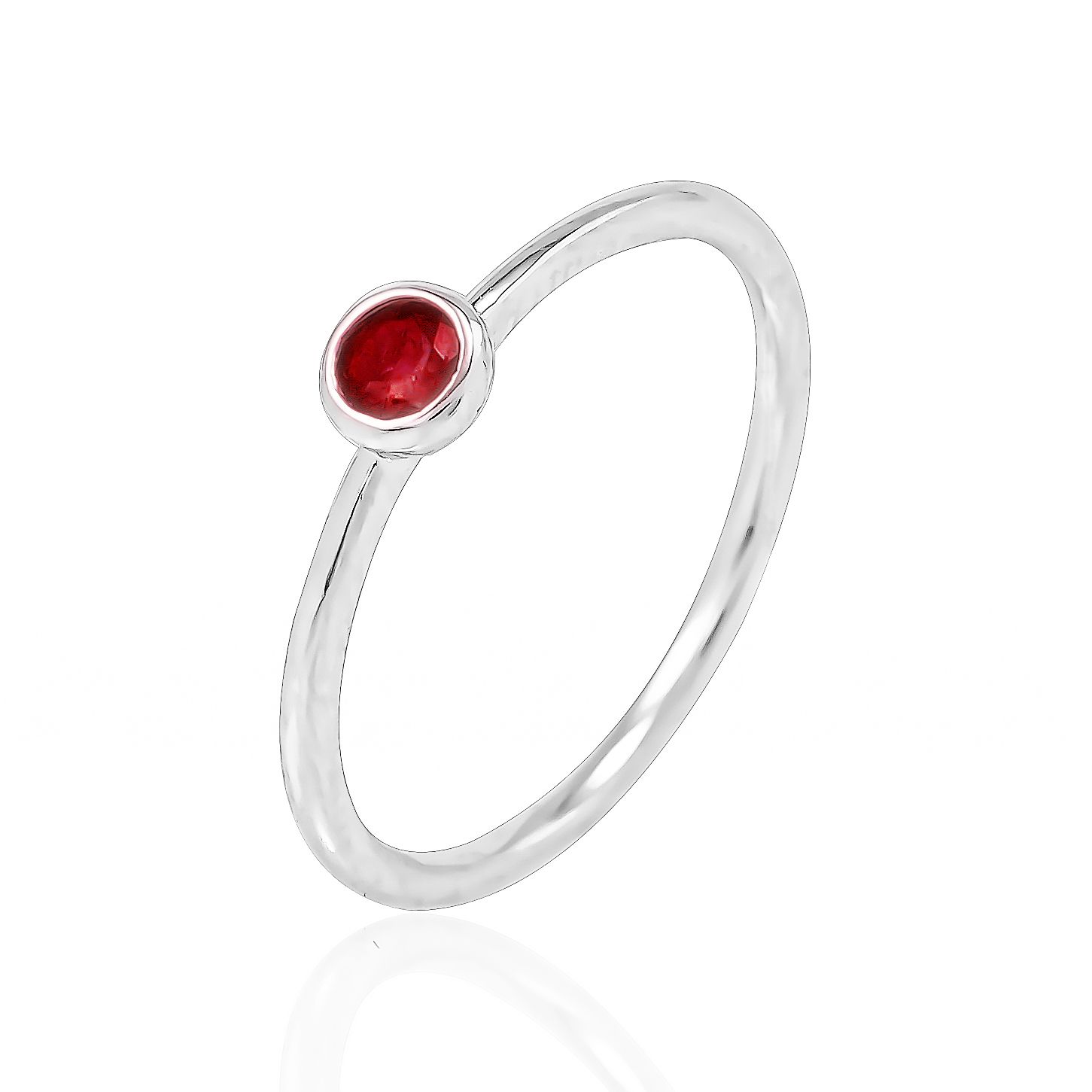  Nhẫn Vàng K10WG đính Red Agate Calista ABRG60006 