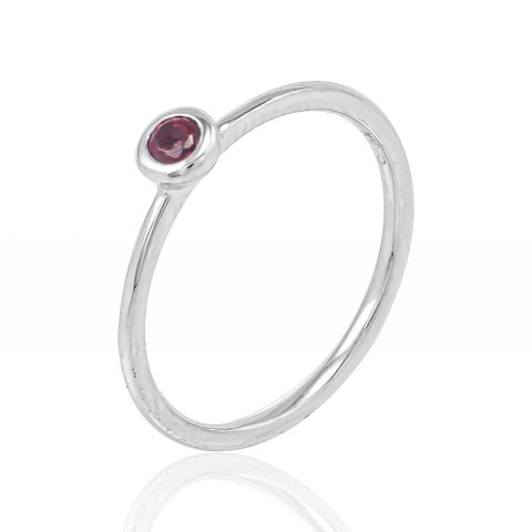 Nhẫn Vàng K10WG đính Garnet Calista ABRG60007