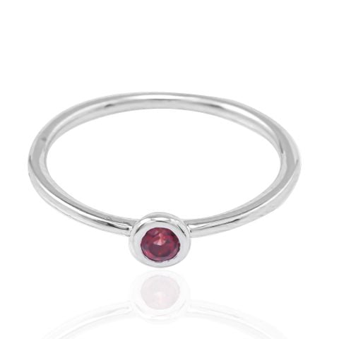 Nhẫn Vàng K10WG đính Garnet Calista ABRG60007