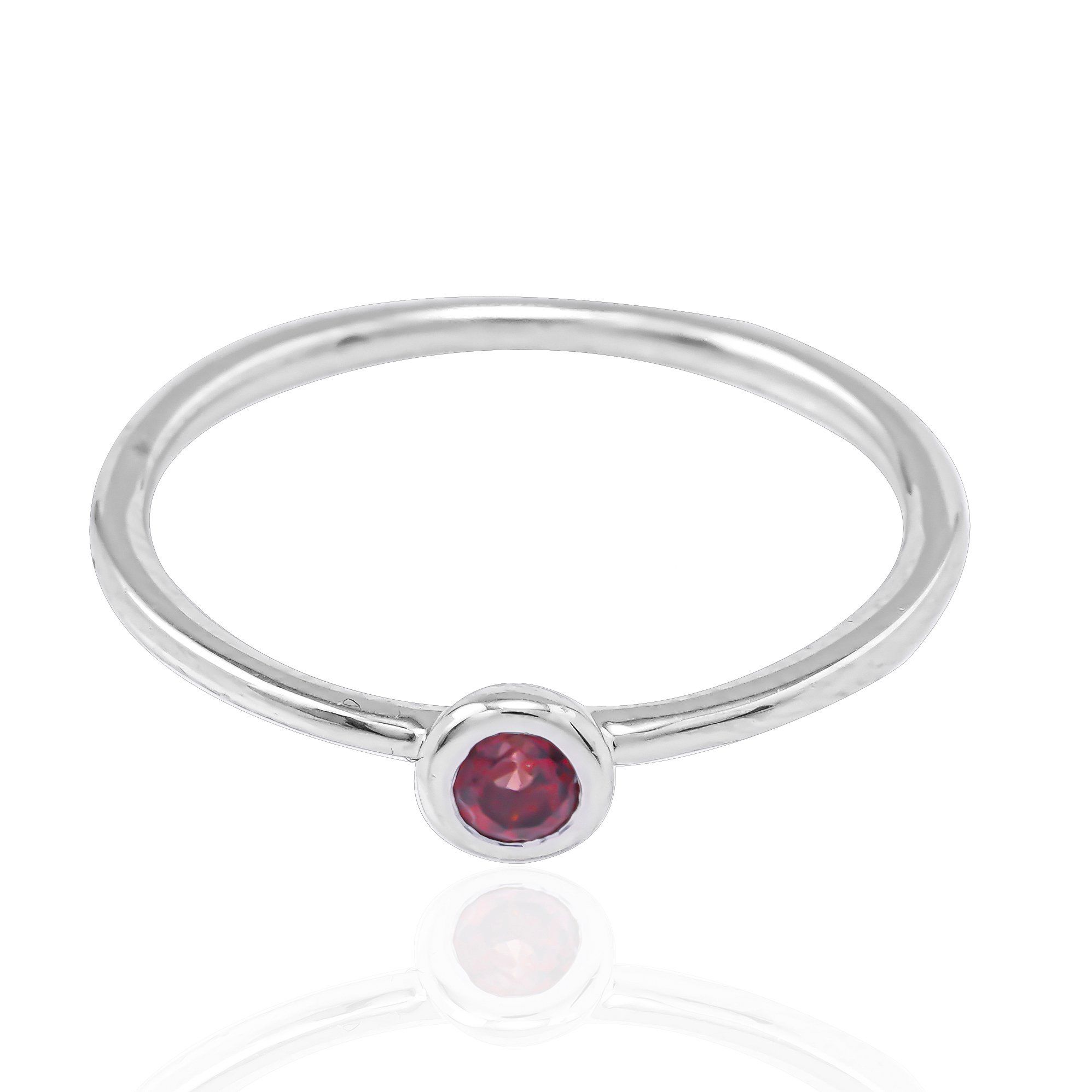  Nhẫn Vàng K10WG đính Garnet Calista ABRG60007 