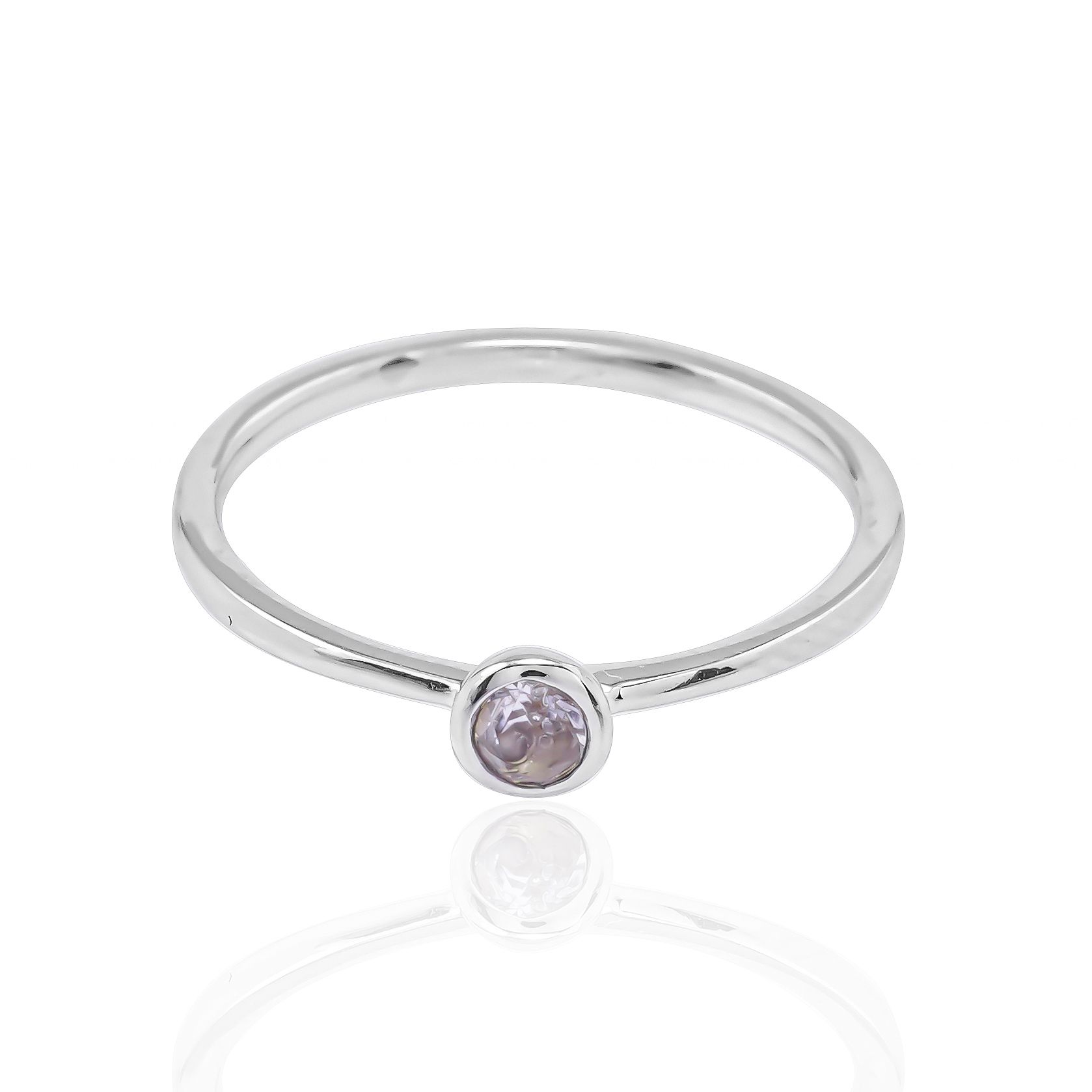  Nhẫn Vàng K10WG đính Rose Quartz Calista ABRG60010 