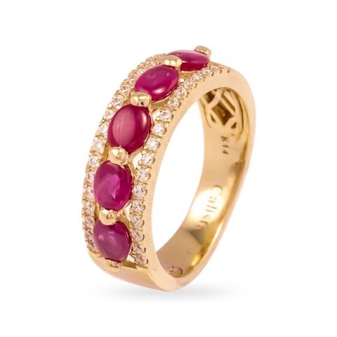 Nhẫn Vàng K14YG đính Ruby Calista ADRG05154