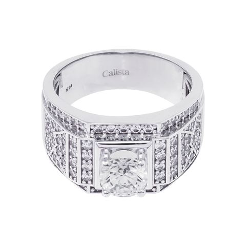 Nhẫn Vàng K14WG đính CZ Calista AERG04743