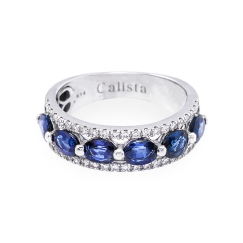 Nhẫn Vàng K14WG đính Sapphire Calista AERG04983