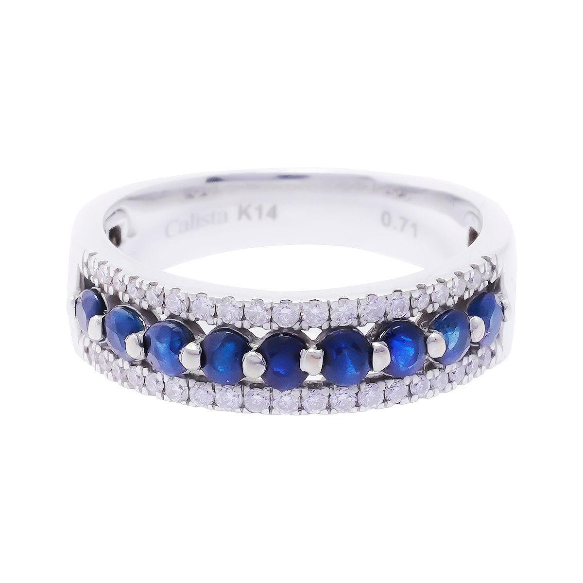  Nhẫn Vàng K14WG đính Sapphire Calista AERG05152 