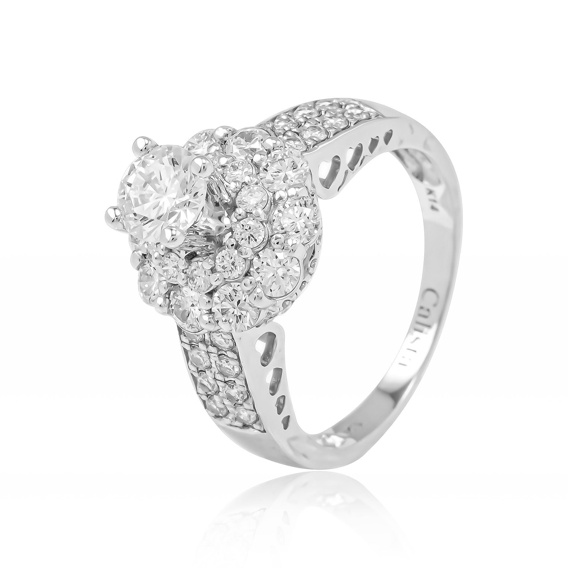  Nhẫn Vàng K14WG đính CZ Calista AERG05163 