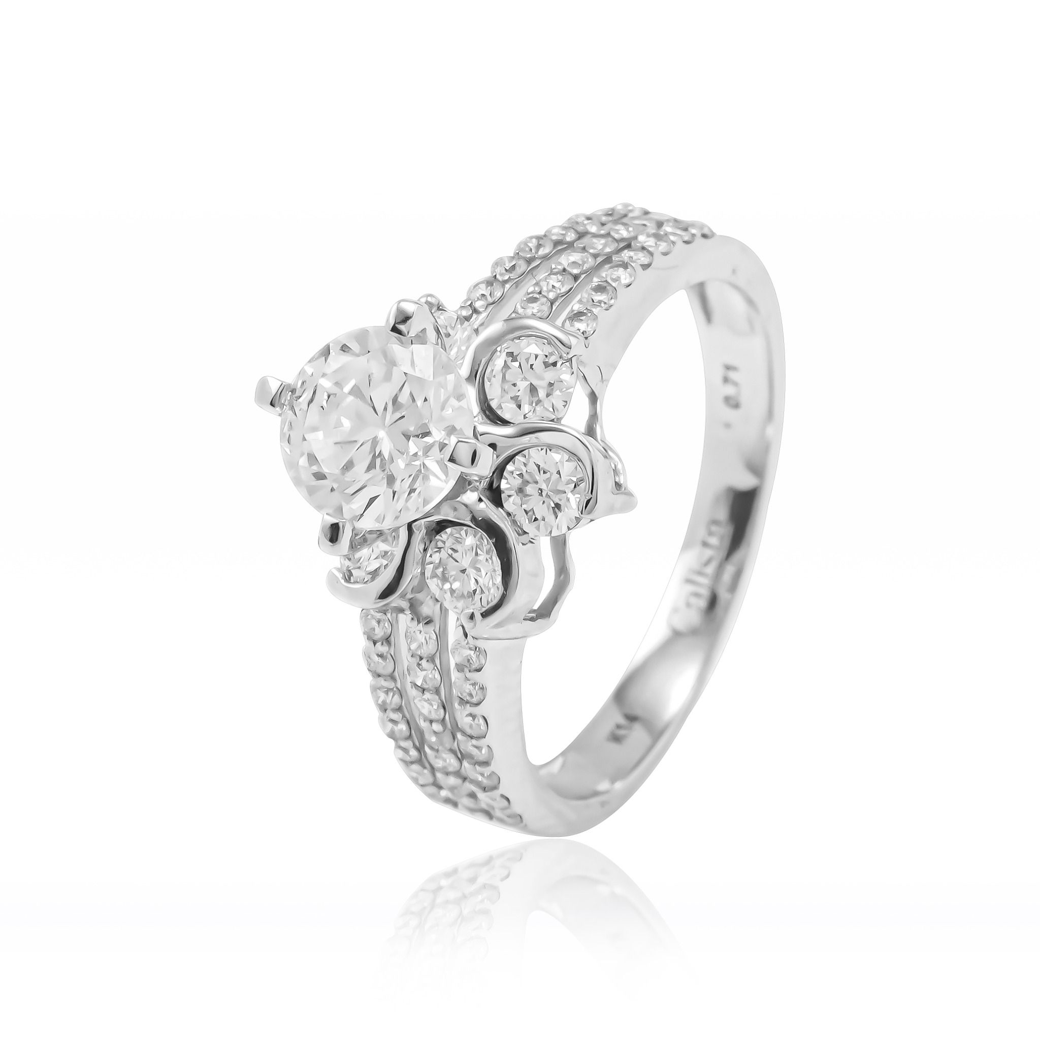  Nhẫn Vàng K14WG đính CZ Calista AERG05167 
