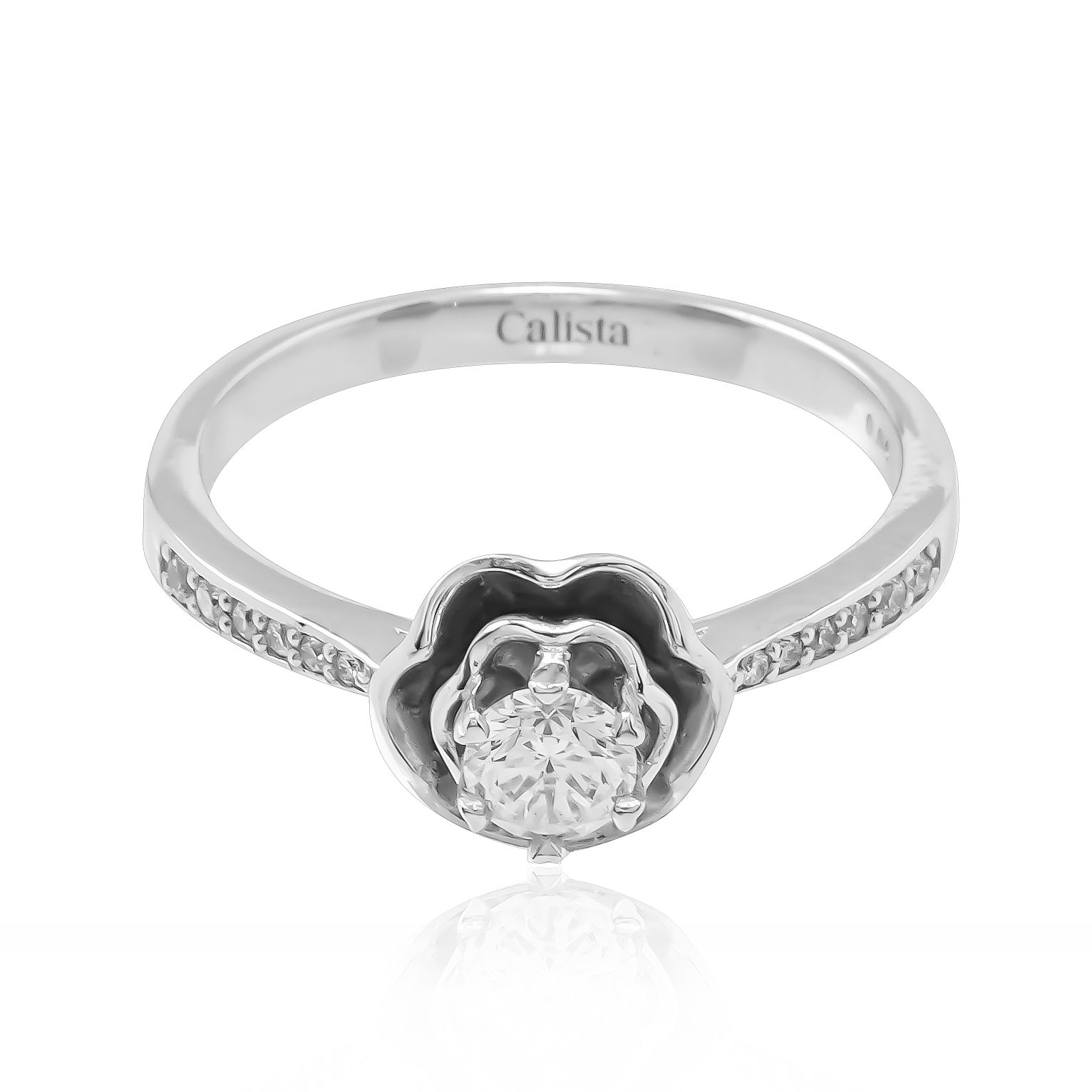  Nhẫn Vàng K14WG đính CZ Calista AERG05227 