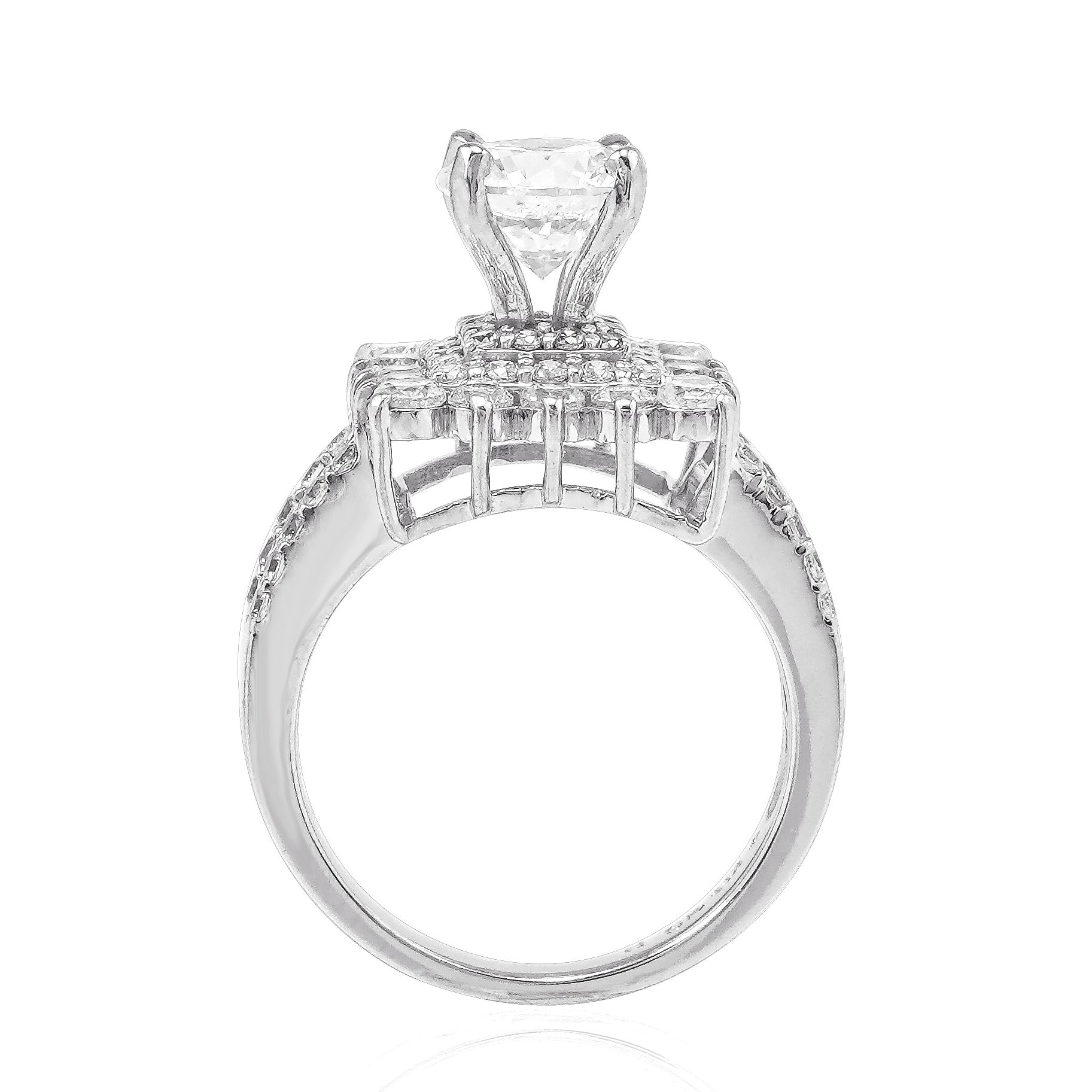 Nhẫn Vàng K14WG đính CZ Calista AERG60022 