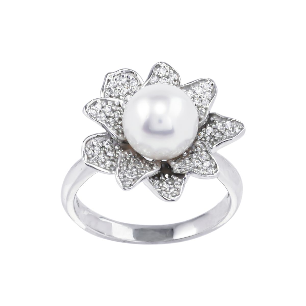  Nhẫn Vàng K18WG đính Ngọc trai AKoya Calista AHRG03677 