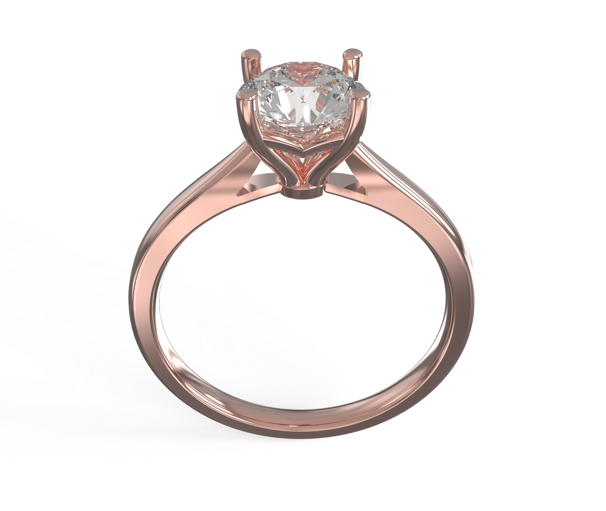  Nhẫn Đính Hôn Vàng K14 Đính Đá Moissanite Solitaire Calista 14WMS00WRG24031.1 