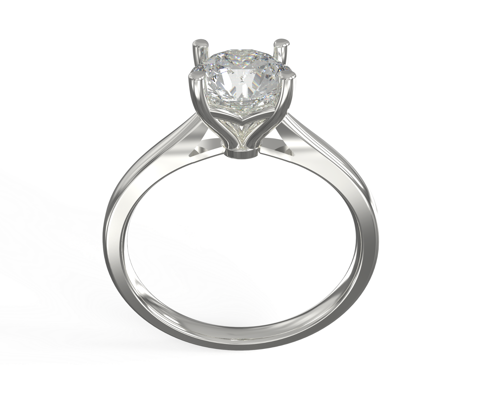  Nhẫn Đính Hôn Vàng K14 Đính Đá Moissanite Solitaire Calista 14WMS00WRG24031.1 