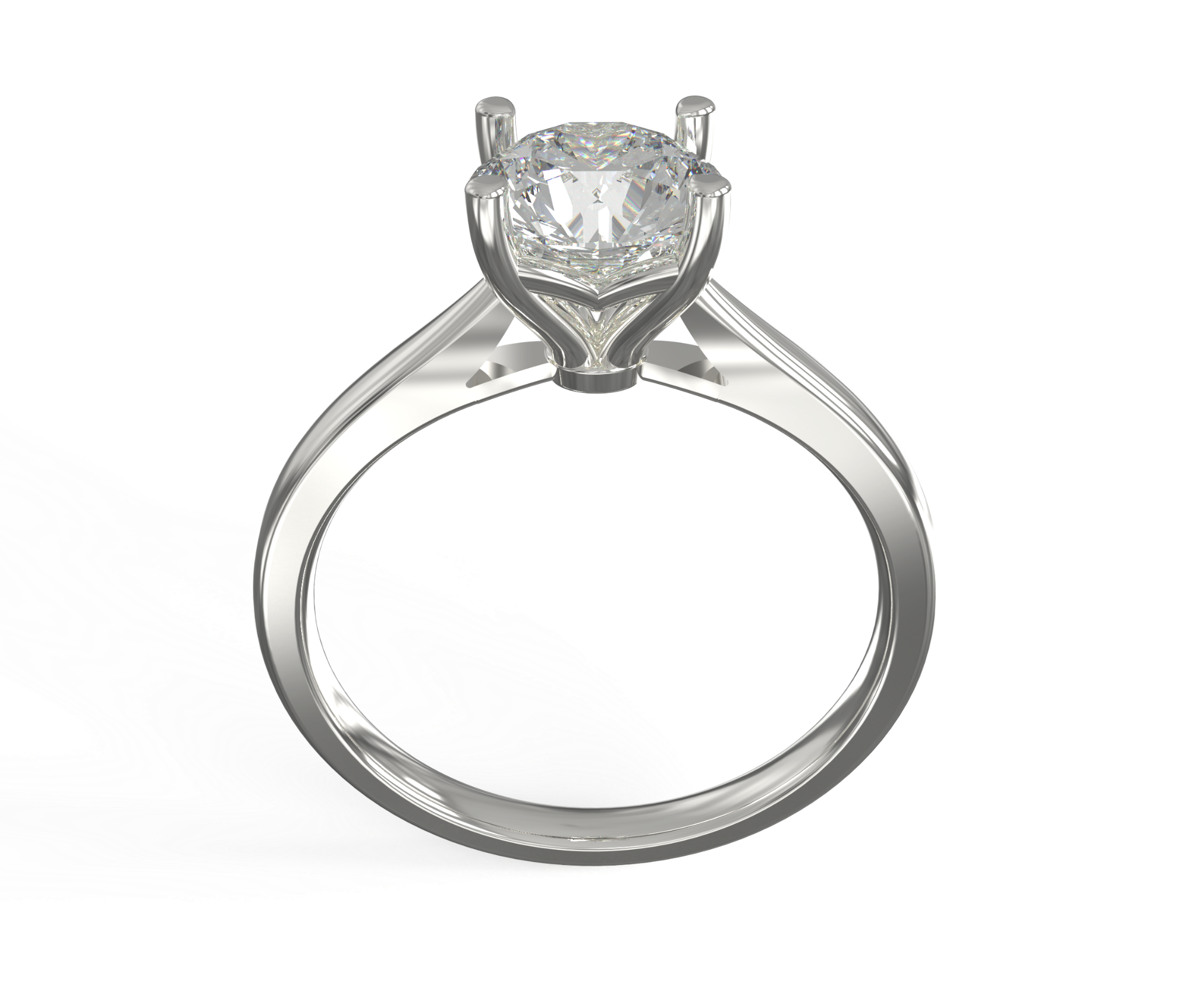  Nhẫn Đính Hôn Vàng K14WG Đính Đá Moissanite Solitaire Calista 14WMS00WRG24031.1 