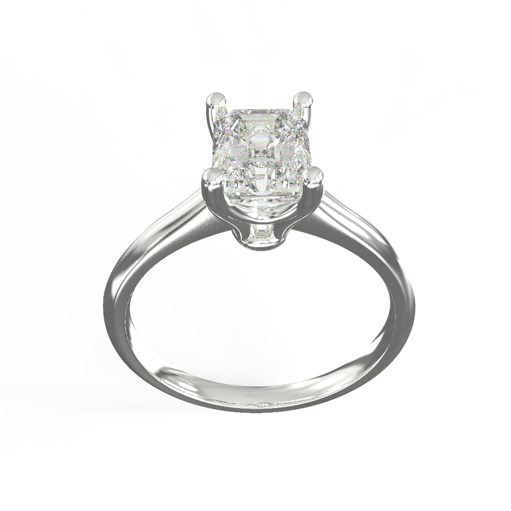  Nhẫn Đính Hôn K14 Đính Moissanite Cushion Pave Calista 14WMSMSWRG24053.2 