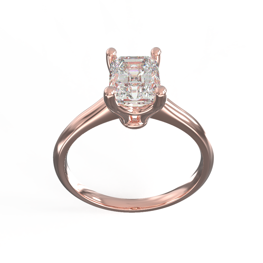  Nhẫn Đính Hôn K14 Đính Moissanite Cushion Pave Calista 14WMSMSWRG24053.2 