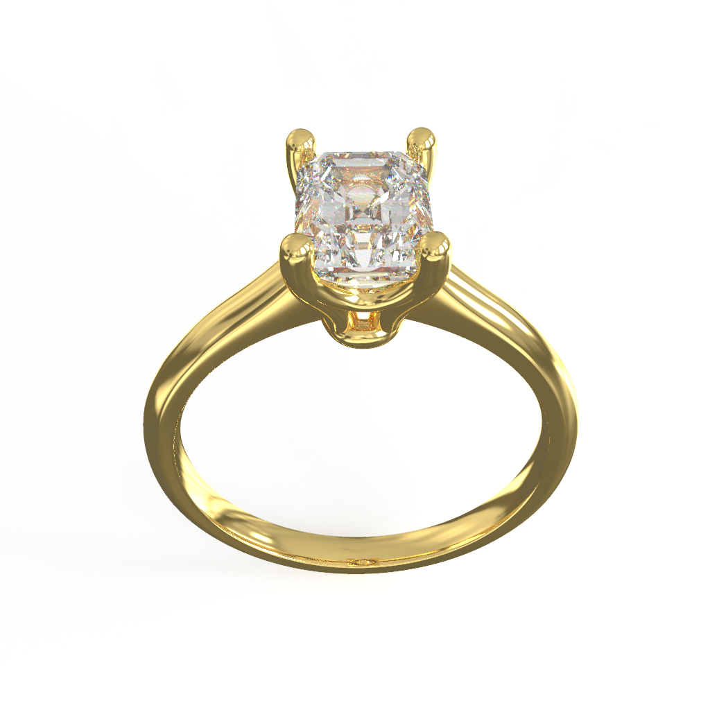  Nhẫn Đính Hôn K14 Đính Moissanite Cushion Pave Calista 14WMSMSWRG24053.2 