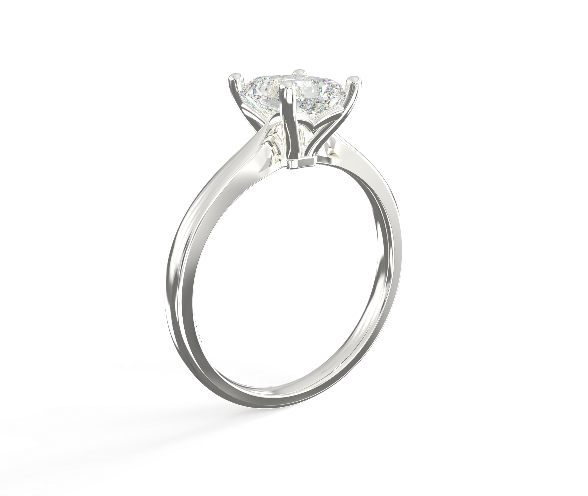  Nhẫn Đính Hôn Vàng K14 Đính Đá Moissanite Emerald Solitaire Calista 14WMS00WRG24041.1 