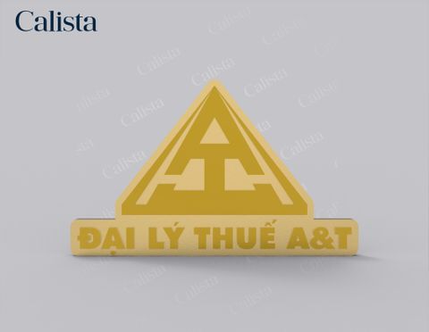 Pin/Huy hiệu cài áo mạ vàng logo doanh nghiệp Thuế A&T