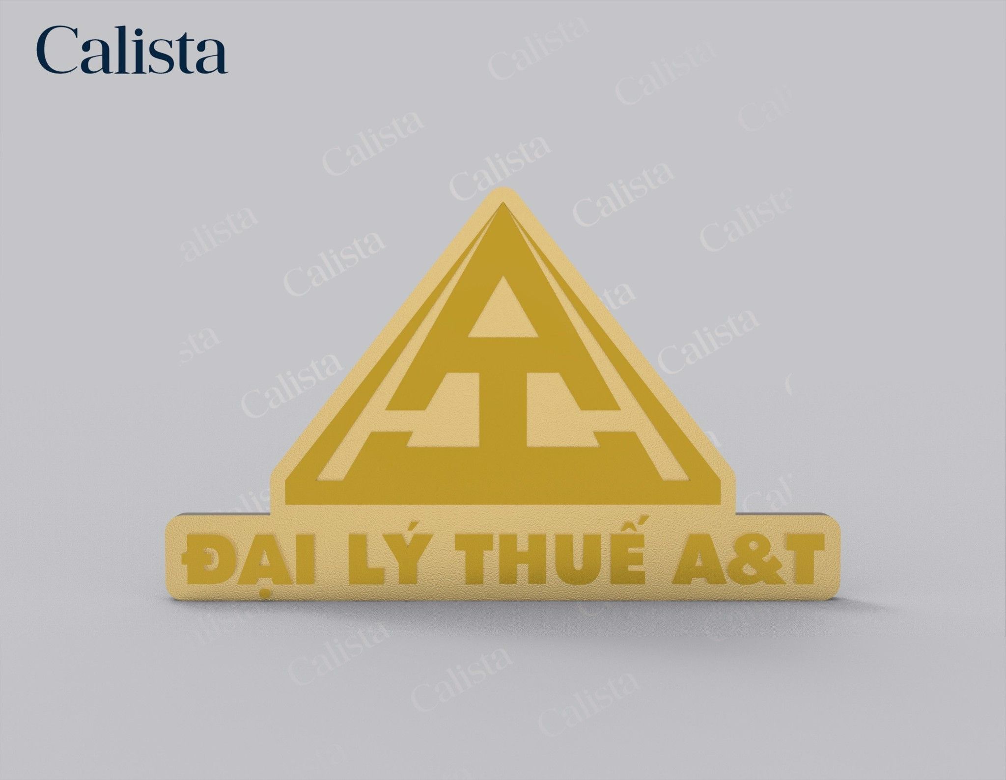  Pin/Huy hiệu cài áo mạ vàng logo doanh nghiệp Thuế A&T 