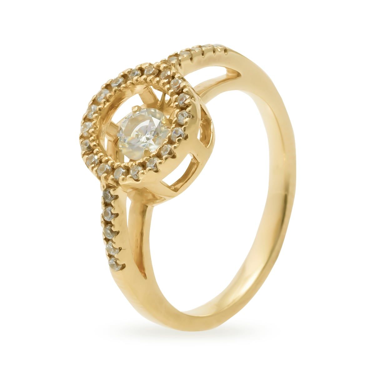  Nhẫn Dancing Stone Vàng K14YG đính CZ Calista DRG80019 