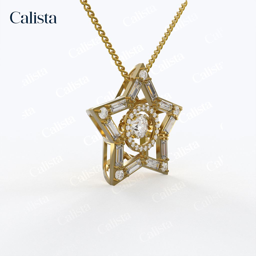  Mặt Dây Dancing Stone Vàng K14 đính CZ Calista DS01014 