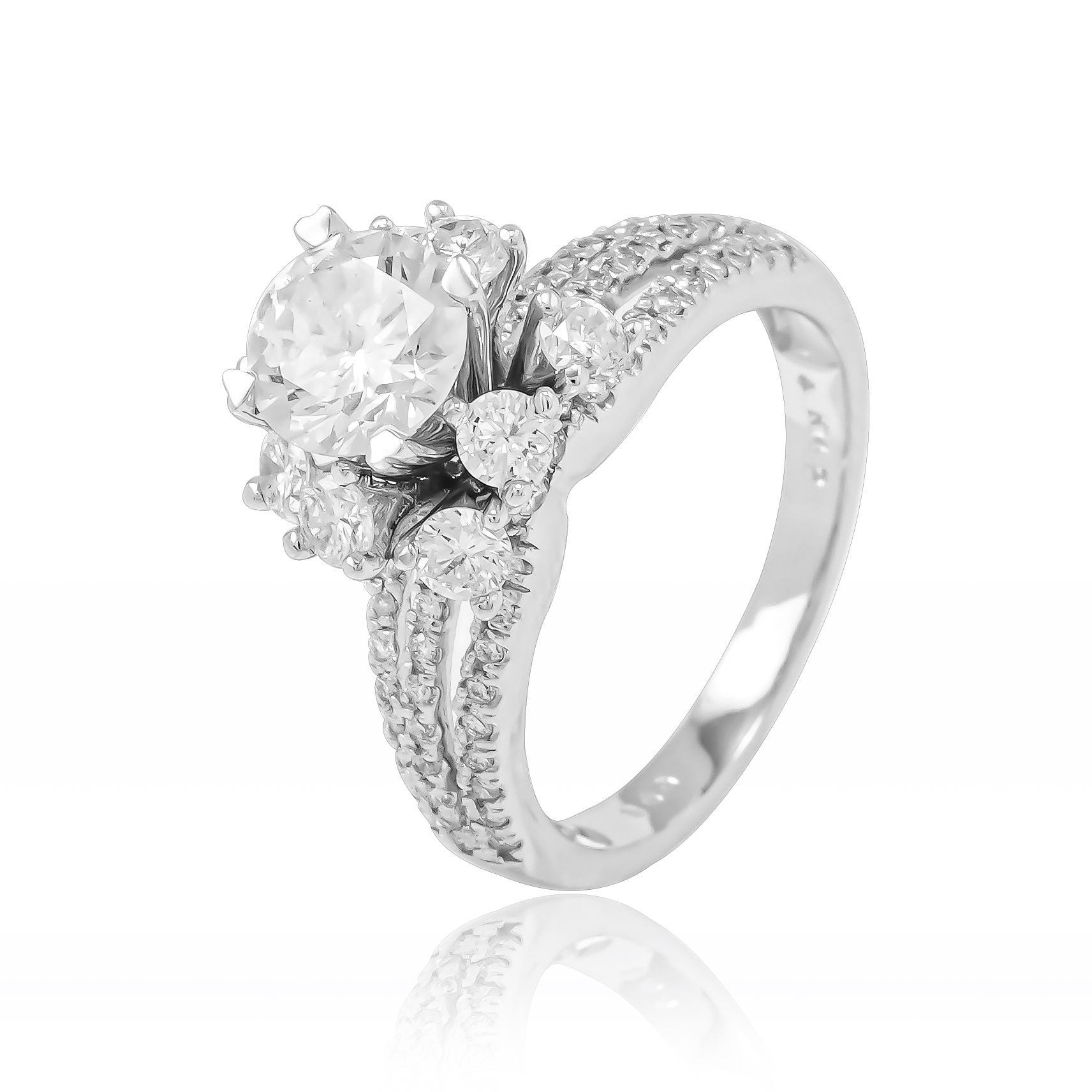  Nhẫn Vàng K14WG đính CZ Calista ERG80021 