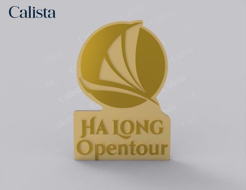Pin/Huy hiệu cài áo mạ vàng logo doanh nghiệp Hạ Long Opentour