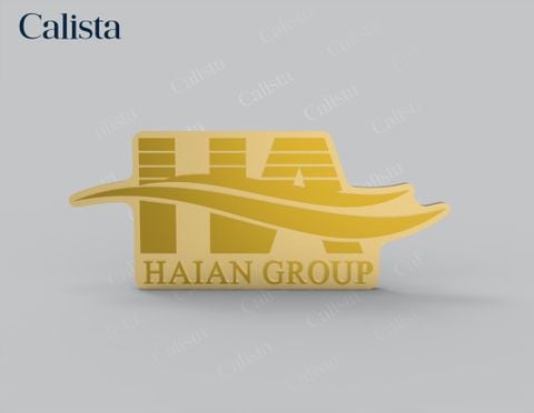 Pin/Huy hiệu cài áo mạ vàng logo doanh nghiệp Hải An Group