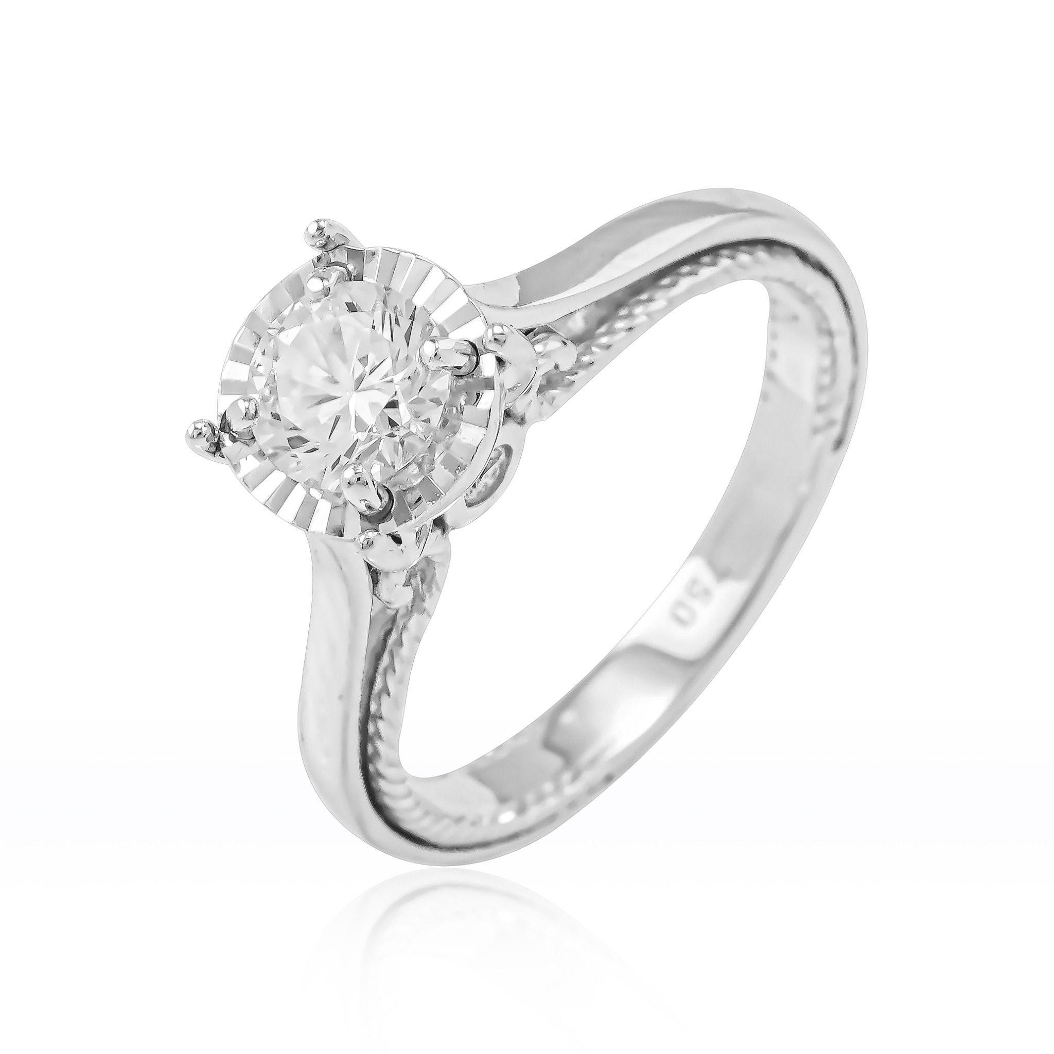  Nhẫn Vàng K18WG đính CZ Calista HRG70016 