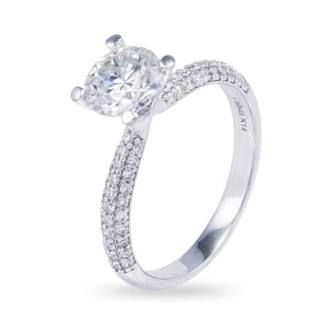 Nhẫn Vàng K14WG đính Moissanite Calista IERG03267