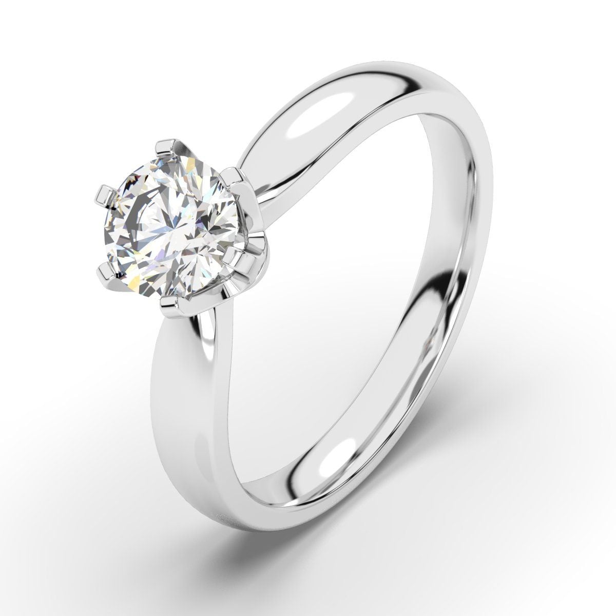  Nhẫn đính hôn Vàng K14WG đính CZ Calista AERG02121 