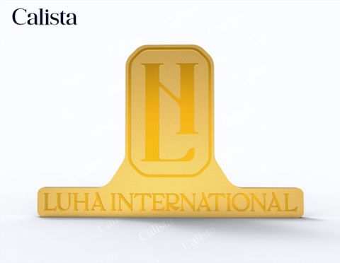 Pin/Huy hiệu cài áo mạ vàng logo doanh nghiệp Luha International