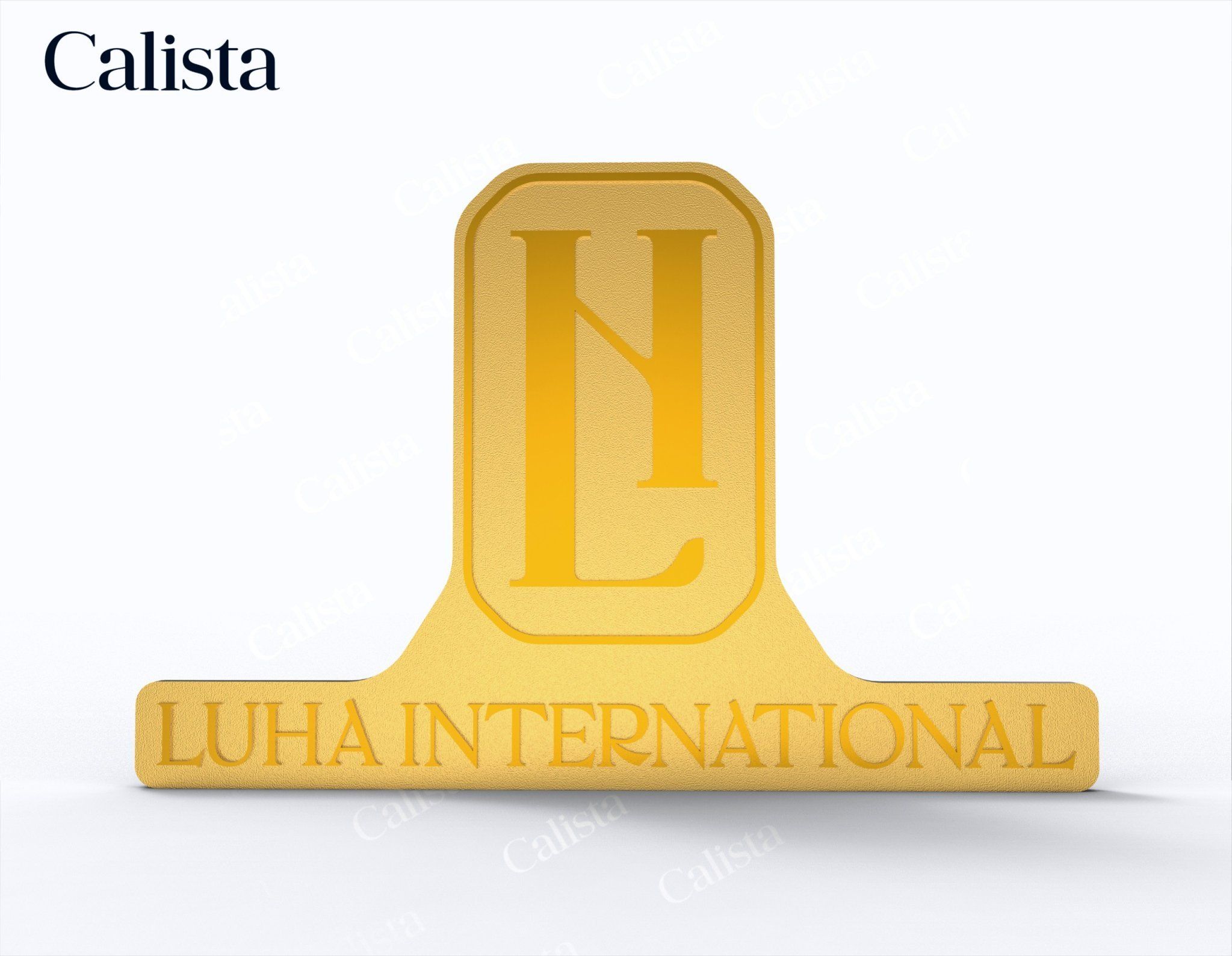  Pin/Huy hiệu cài áo mạ vàng logo doanh nghiệp Luha International 