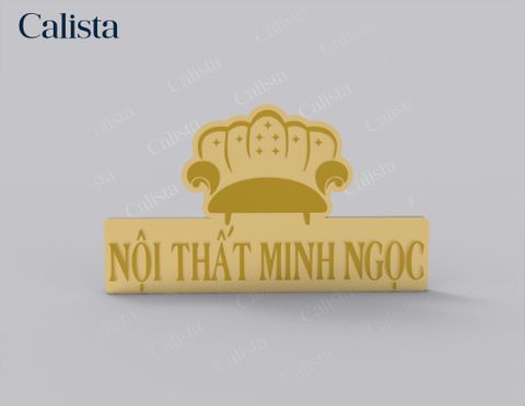 Pin/Huy hiệu cài áo mạ vàng logo doanh nghiệp Nội Thất Minh Ngọc