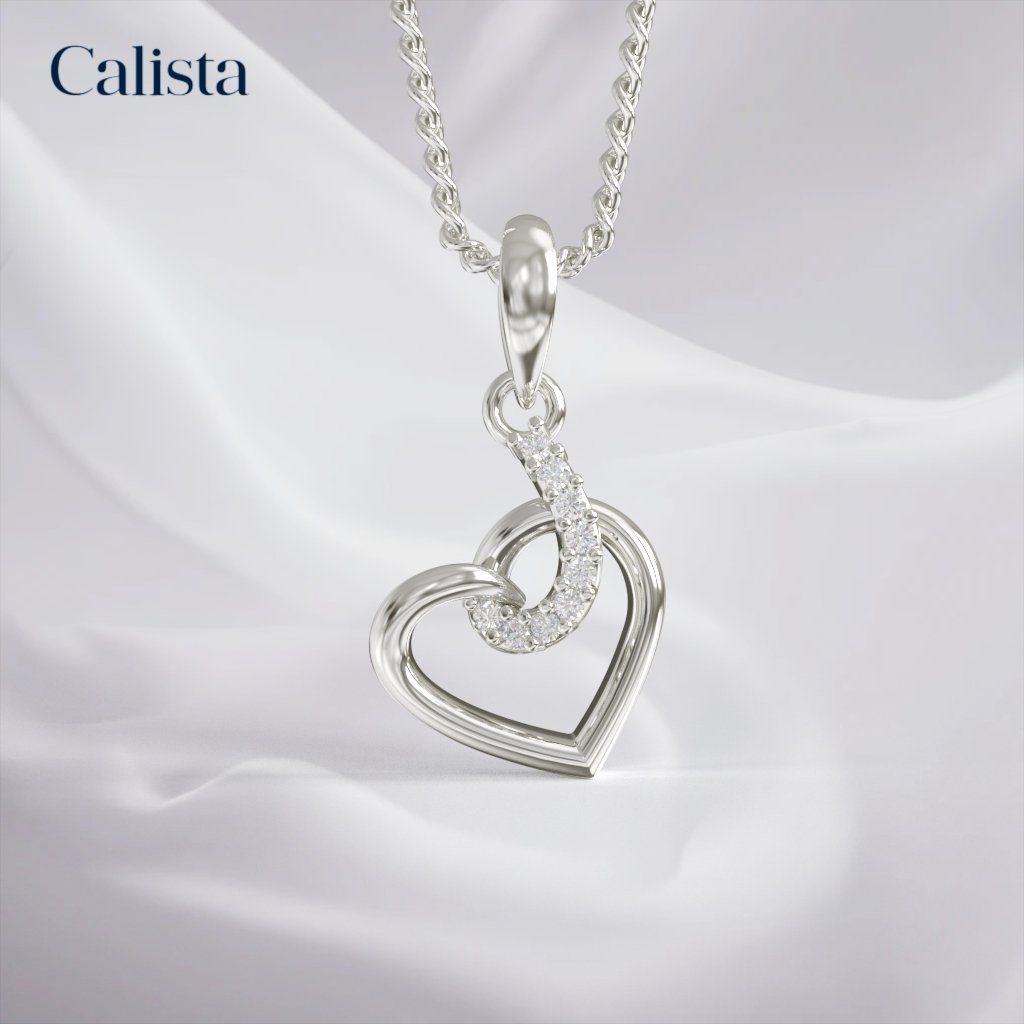  Mặt dây chuyền hình trái tim vàng K10 Calista PD23113 