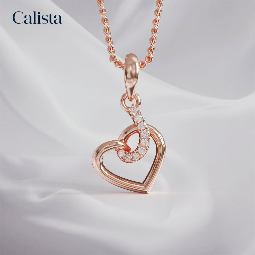  Mặt dây chuyền hình trái tim vàng K10 Calista PD23113 