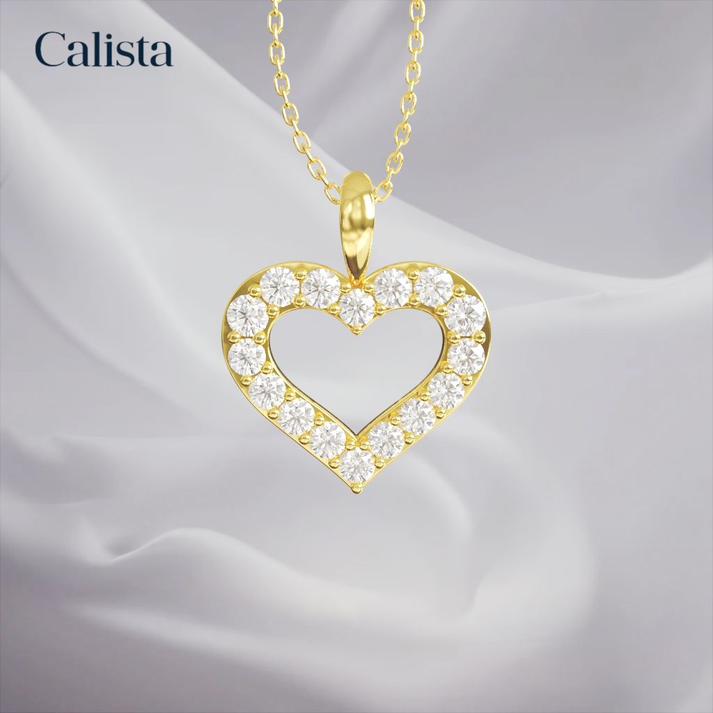  Mặt dây chuyền hình trái tim vàng K10 Calista PD23116 