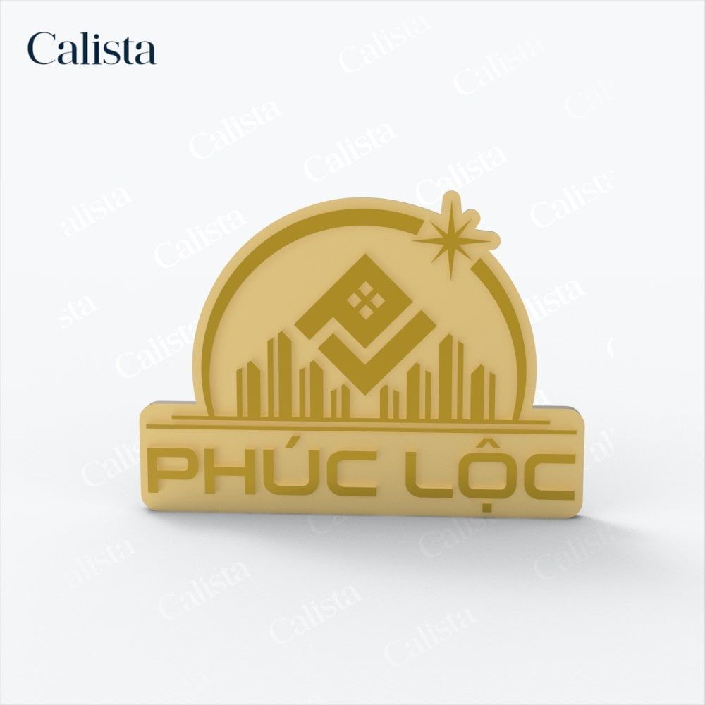  Pin/Huy hiệu cài áo mạ vàng logo doanh nghiệp Phúc Lộc 