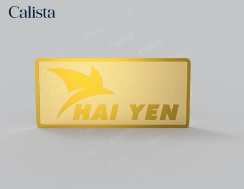 Pin/Huy hiệu cài áo mạ vàng logo doanh nghiệp Hải Yến