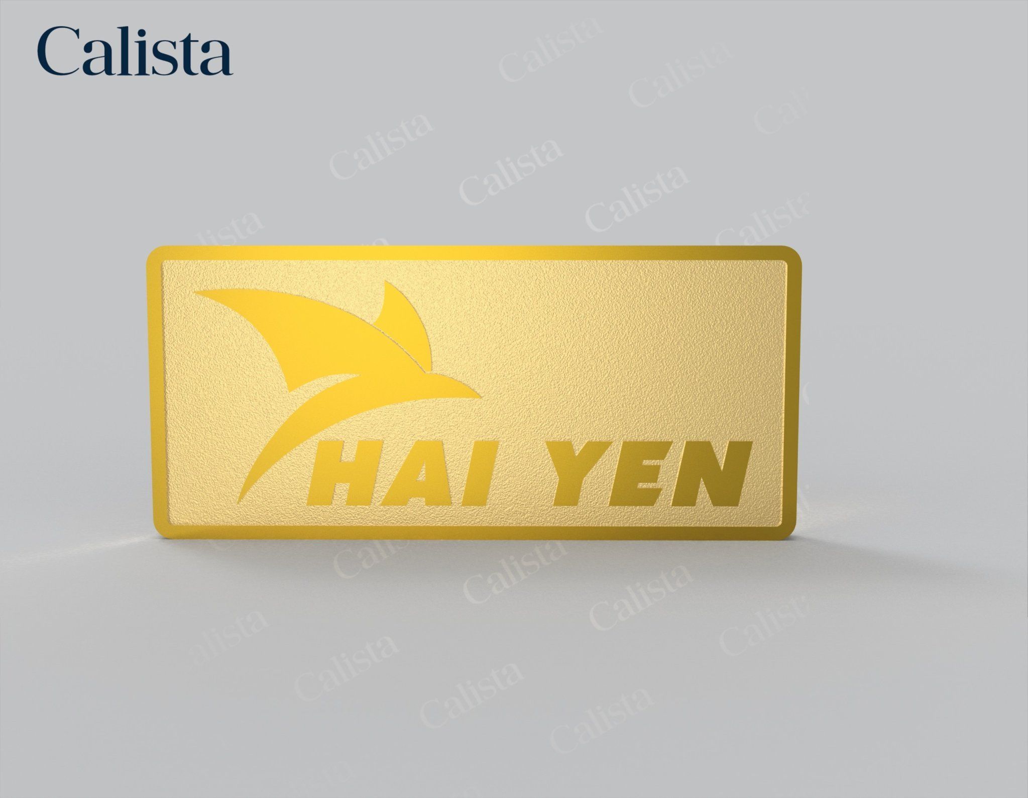  Pin/Huy hiệu cài áo mạ vàng logo doanh nghiệp Hải Yến 