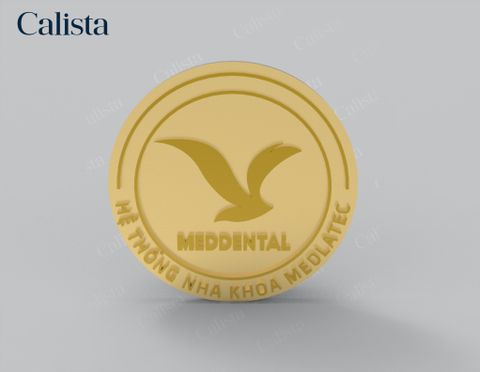 Pin/Huy hiệu cài áo mạ vàng logo doanh nghiệp MedDental