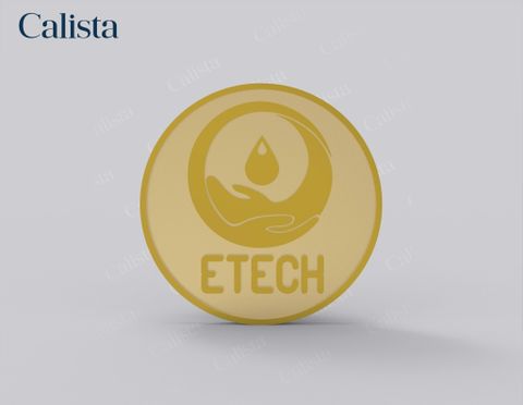 Pin/Huy hiệu cài áo mạ vàng logo doanh nghiệp Etech