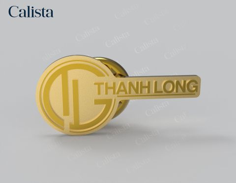 Pin/Huy hiệu cài áo mạ vàng logo doanh nghiệp Thanh Long