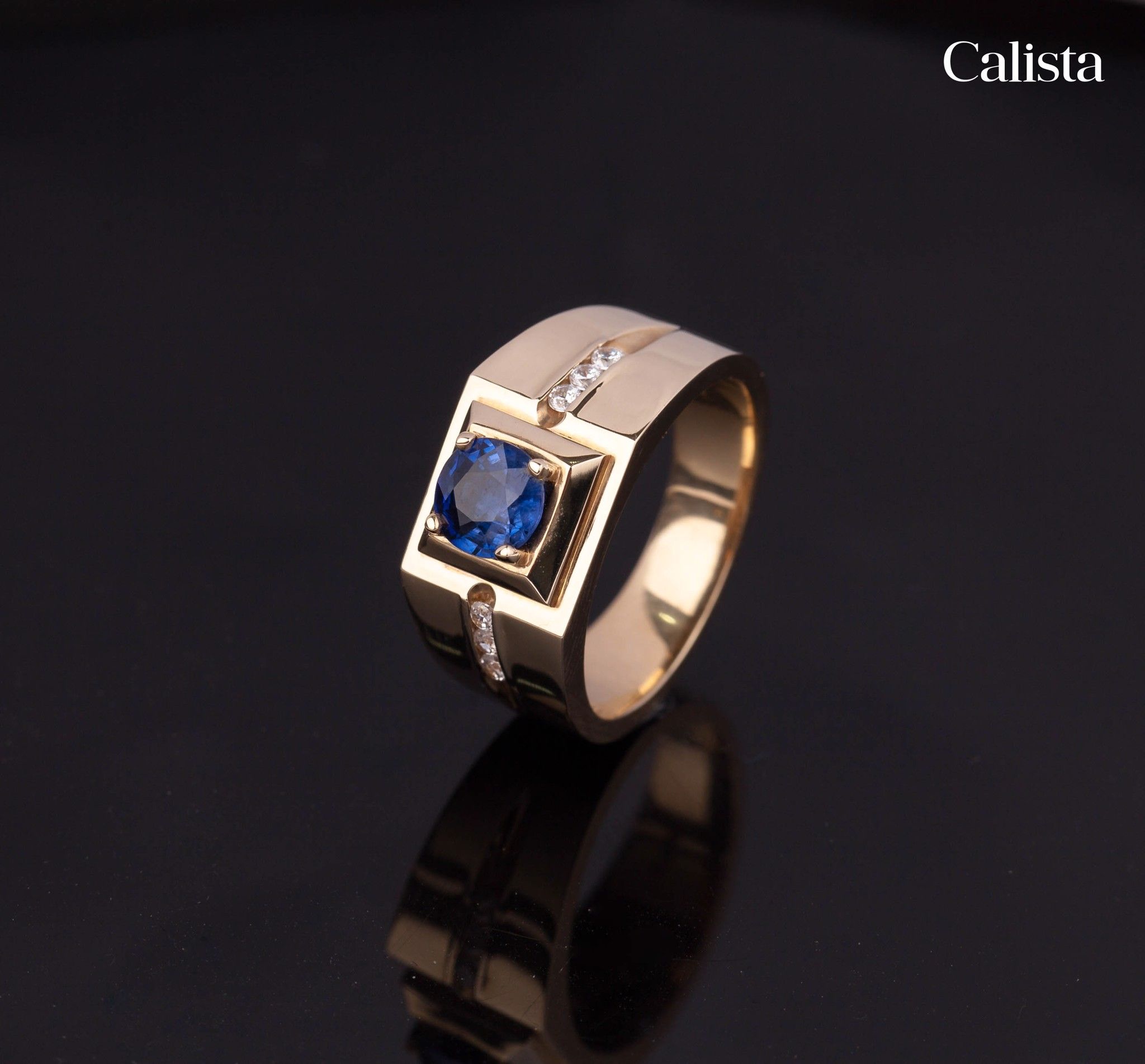  Nhẫn Vàng K14YG đính CZ Calista DRG80011 